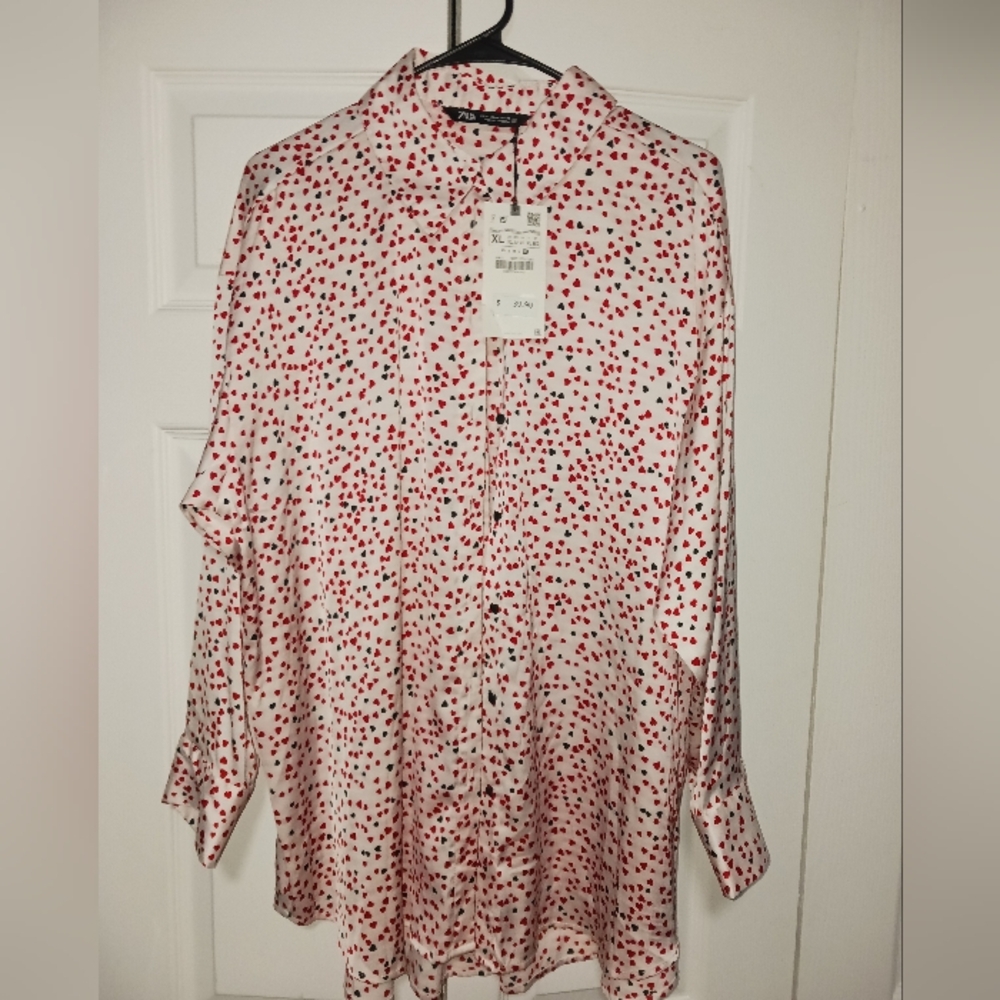 Zara Floating Hearts Top Size XL